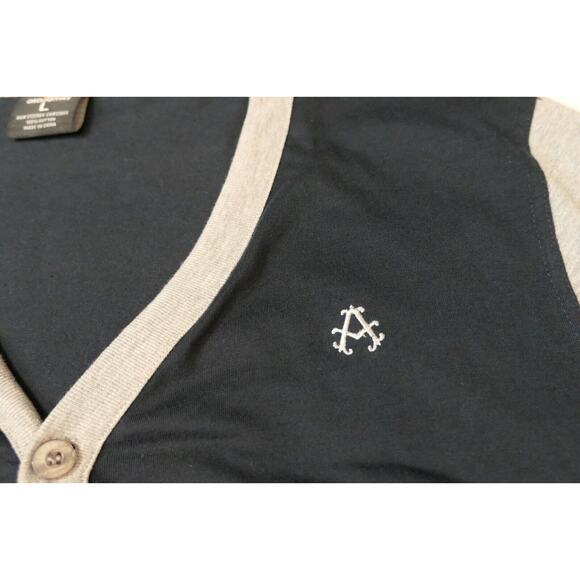 AKADEMIKS Vintage Men's Large Blue Grey Hip-Hop Scholar Sweater Vest Button-Up - Picture 3 of 12